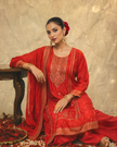Red-y or Not Embroidered Suit Set (Ready to Ship)