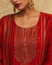 Red-y or Not Embroidered Suit Set (Ready to Ship)