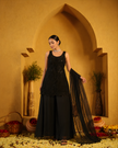 Noir Nakhra Embellished Sharara Set (Ready to Ship)