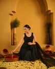 Noir Nakhra Embellished Sharara Set (Ready to Ship)
