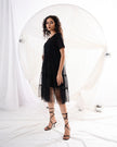 Midnight Ruffle Sheer Dress (Ready to Ship)