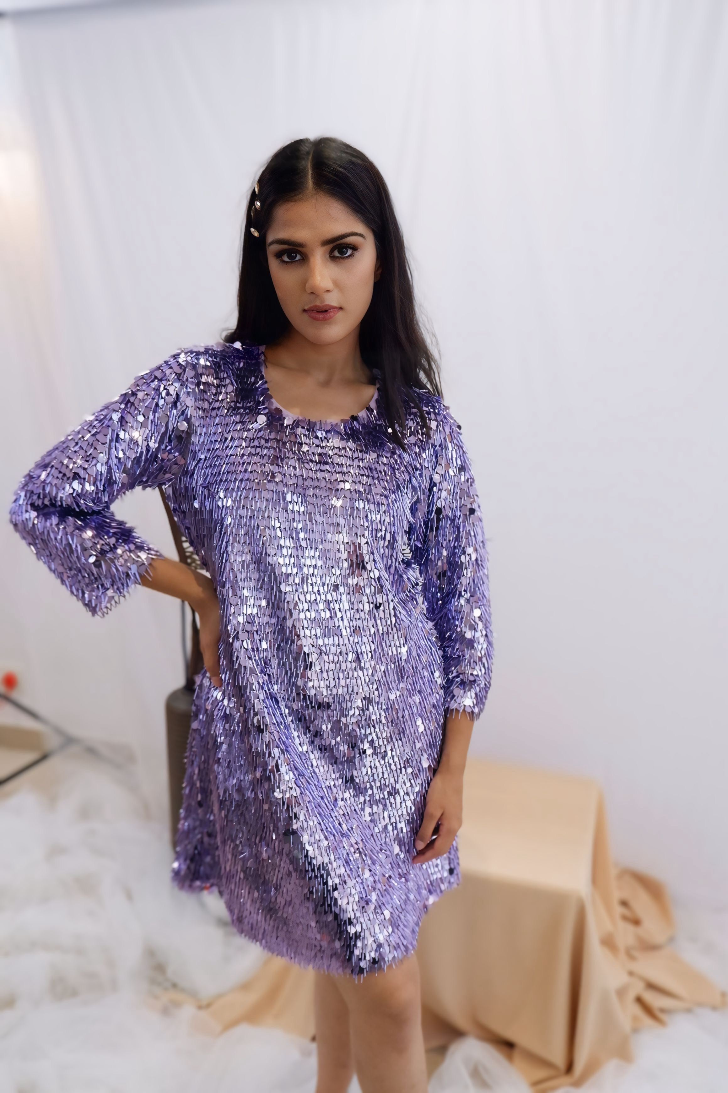 Lavender Sequin Party Dress (Ready to Ship)