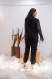 Sheer Sleeve Black Co-Ord Set (Ready to Ship)